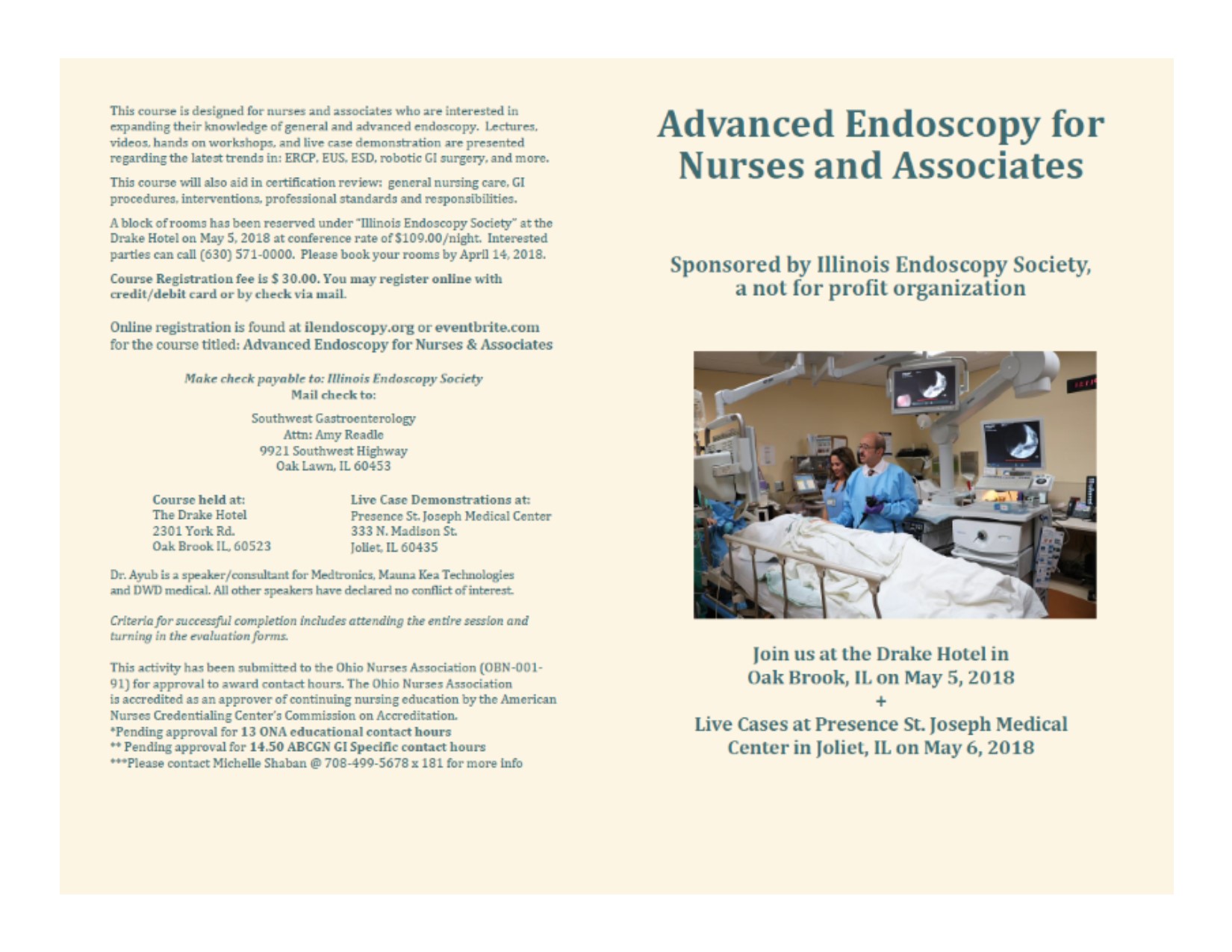 Advanced Endoscopy For Nurses And Associates - Chicago SGNA