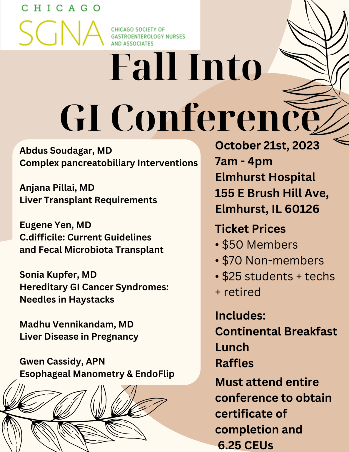 Events Chicago SGNA Chicago Society of Gastroenterology